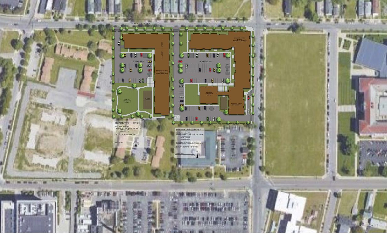 PIlgrim Village aerial rendering